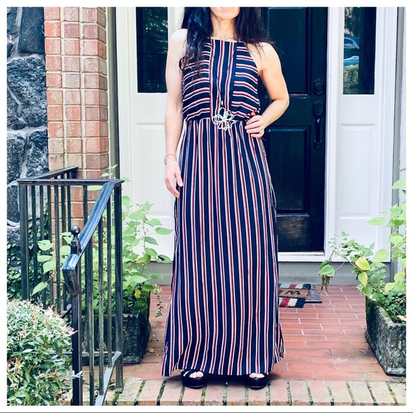 PRETTY MULTI STRIPES SIDE SLITS MAXI DRESS - Picture 10 of 10
